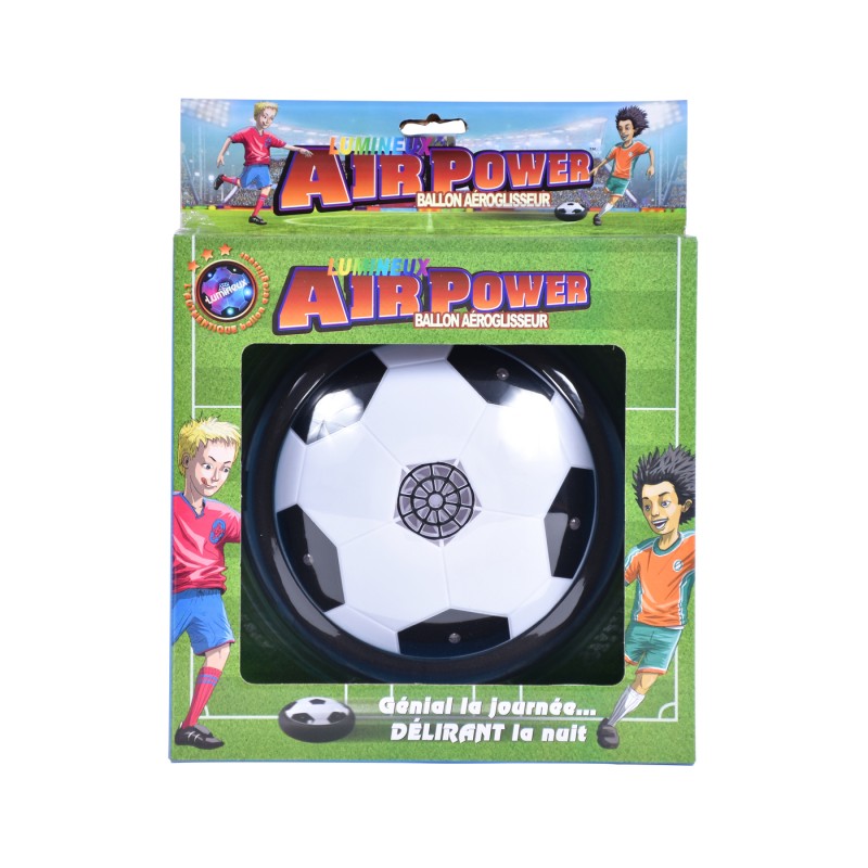 Ballon Aéroglisseur AIR POWER – Foot En Intérieur Extérieur, Coussin D'Air Lumineux LED, Rebord Mousse, Jeu Fun Toute La Journée, Cadeau Anniversaire Enfant