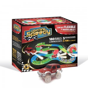 Coffret circuit de voitures 180 rails Lightning Speedy