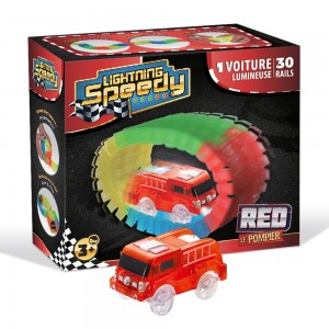 Voiture lumineuse LIGHTNING SPEEDY : Red le Pompier, Chriss la Police et  Sam le Pilote