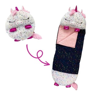 Oreiller et sac de couchage licorne brillante happy nappers