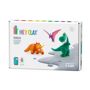 Pâte à modeler auto-durcissante HEY CLAY® - coffret 3 dinosaures